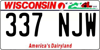 WI license plate 337NJW