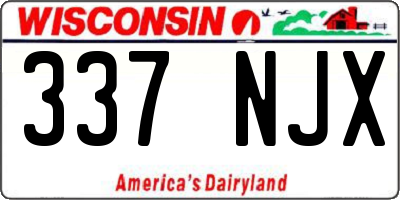 WI license plate 337NJX