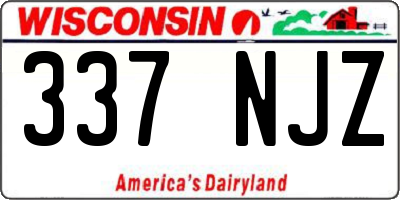 WI license plate 337NJZ