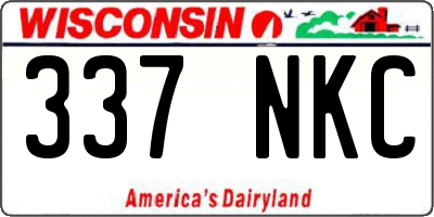 WI license plate 337NKC