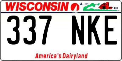 WI license plate 337NKE