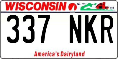 WI license plate 337NKR