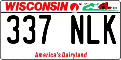 WI license plate 337NLK