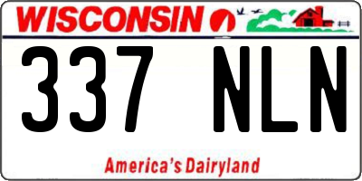 WI license plate 337NLN
