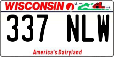 WI license plate 337NLW