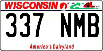 WI license plate 337NMB