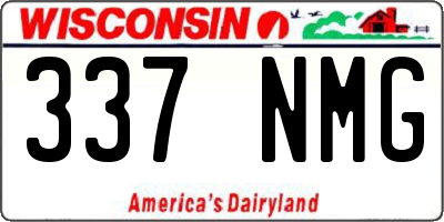 WI license plate 337NMG