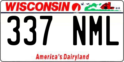 WI license plate 337NML