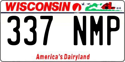 WI license plate 337NMP