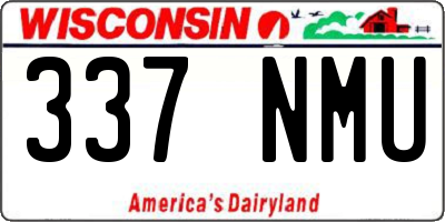 WI license plate 337NMU