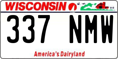 WI license plate 337NMW