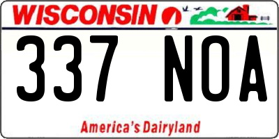 WI license plate 337NOA
