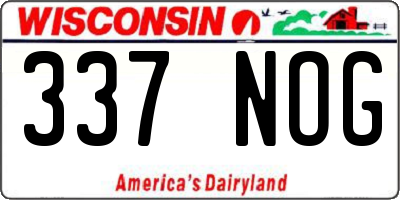 WI license plate 337NOG