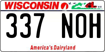 WI license plate 337NOH