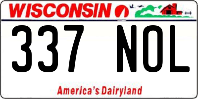 WI license plate 337NOL