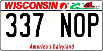 WI license plate 337NOP