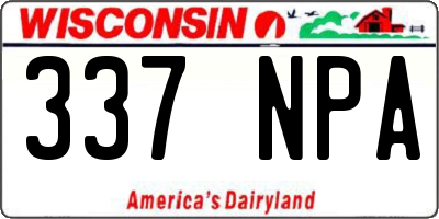 WI license plate 337NPA