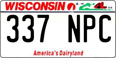 WI license plate 337NPC