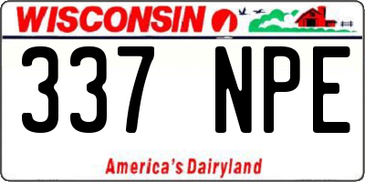 WI license plate 337NPE