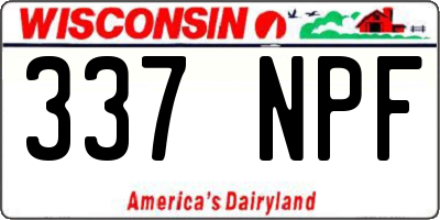 WI license plate 337NPF
