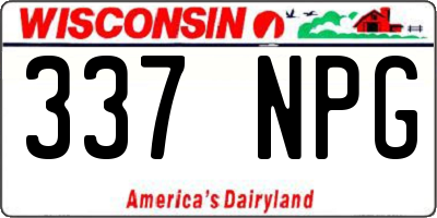 WI license plate 337NPG