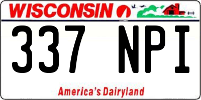 WI license plate 337NPI