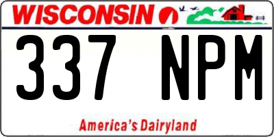 WI license plate 337NPM