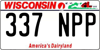 WI license plate 337NPP