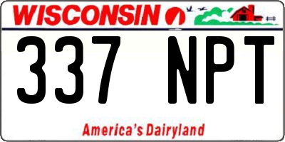 WI license plate 337NPT