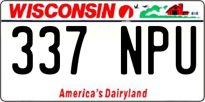 WI license plate 337NPU