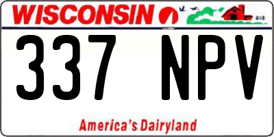 WI license plate 337NPV