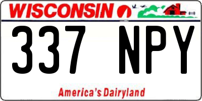 WI license plate 337NPY