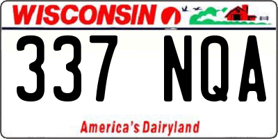 WI license plate 337NQA