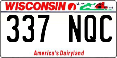 WI license plate 337NQC