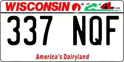 WI license plate 337NQF