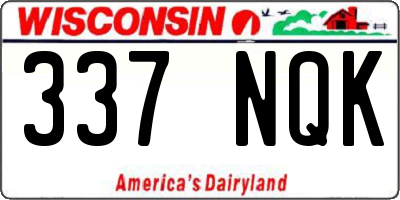 WI license plate 337NQK