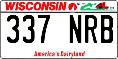 WI license plate 337NRB