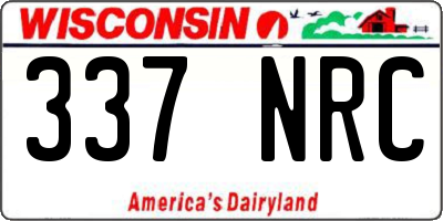 WI license plate 337NRC