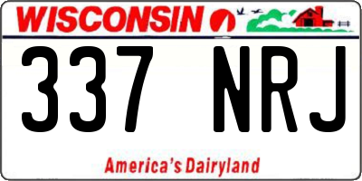 WI license plate 337NRJ