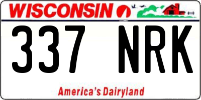 WI license plate 337NRK