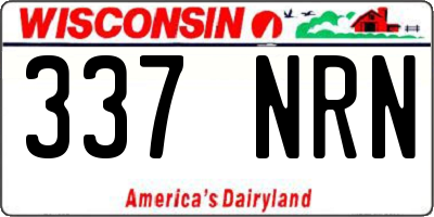 WI license plate 337NRN