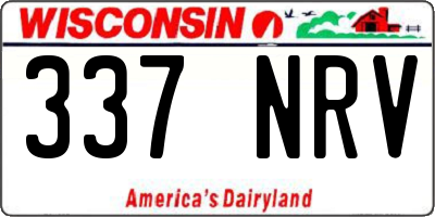 WI license plate 337NRV