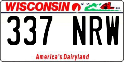 WI license plate 337NRW