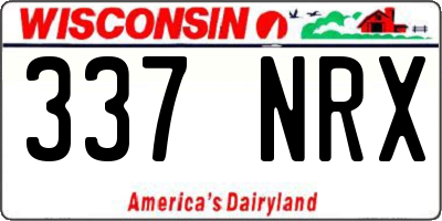 WI license plate 337NRX