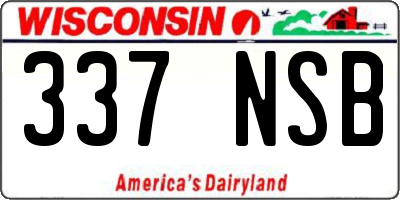 WI license plate 337NSB