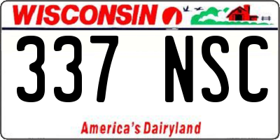 WI license plate 337NSC