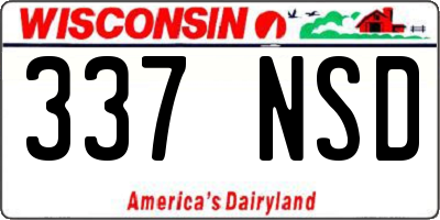 WI license plate 337NSD