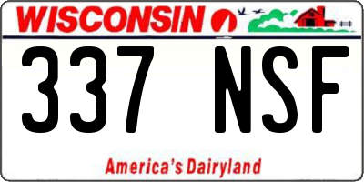 WI license plate 337NSF