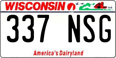 WI license plate 337NSG