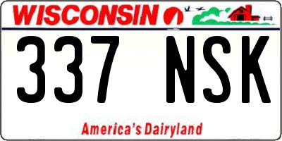 WI license plate 337NSK
